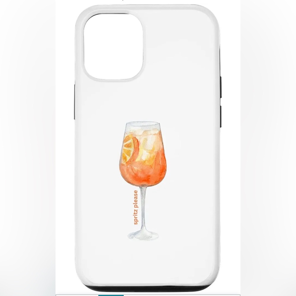 White iPhone 15 Pro Case with SPRITZ PLEASE Design Brand New